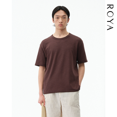 ROYA | 230GSM竹节肌理感超细长绒棉密锁边结构设计短袖T恤夏款男