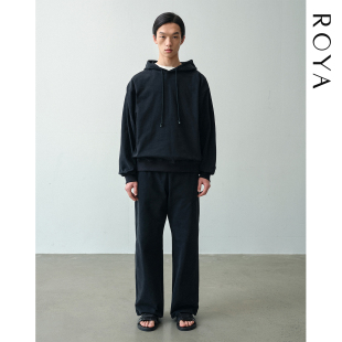 ROYA 纯棉运动刷毛廓形 早春漫居慵懒套头卫衣套装
