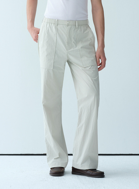 ROYA丨防泼水微皱尼龙贴袋机能休闲长裤意大利手工艺流畅剪裁直筒