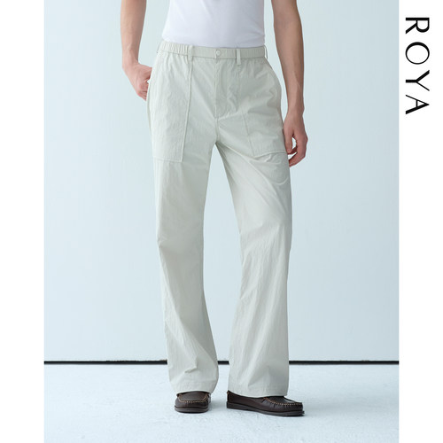 ROYA丨防泼水微皱尼龙贴袋机能休闲长裤意大利手工艺流畅剪裁直筒
