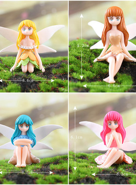 微景观可爱塑料小人摆件创意手工diy蛋糕摆设4款花仙子天使小女孩