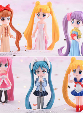 微景观造景小人创意摄影可爱长头发美女小饰品蛋糕装饰小女孩摆件