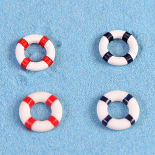 微景观手工造景摆件树脂游泳圈卡通救生圈海洋沙滩装饰鱼缸摆设