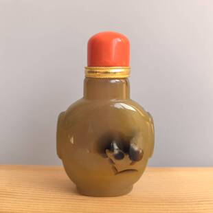 蒙古勒津缠丝鼻烟壶玛瑙小容量手工制作做工艺特色手工艺品