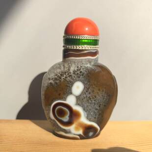 蒙古勒津缠丝鼻烟壶玛瑙大号小容量手工制作做工