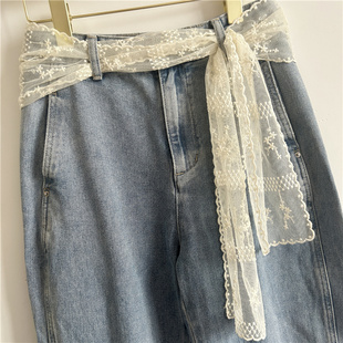 蕾丝丝巾腰带女牛仔裤系带腰绳腰间装饰高级感小众设计感丝带飘带