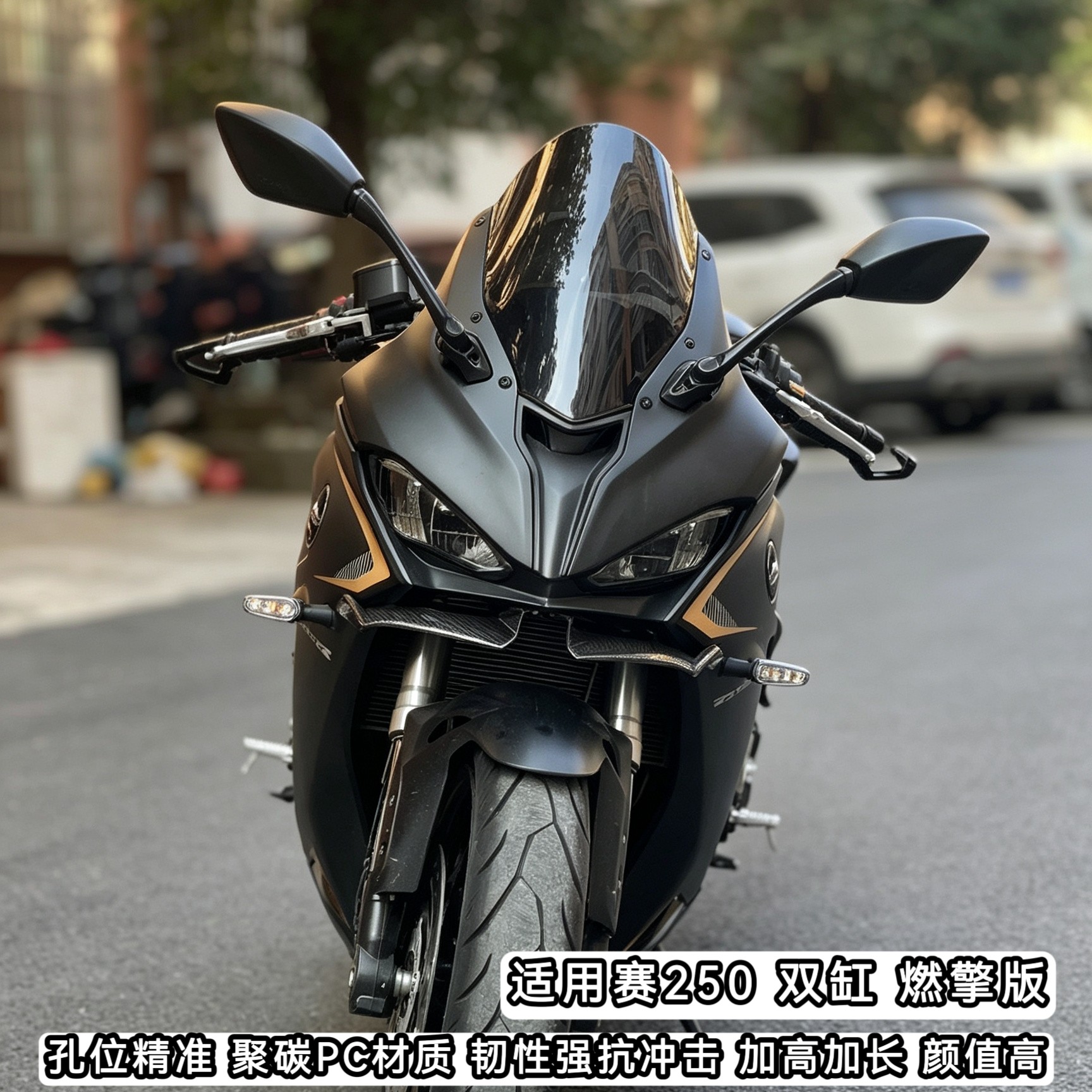 适配钱江赛250竞技风挡燃擎版双缸改装件迷你版mini版加高前挡风