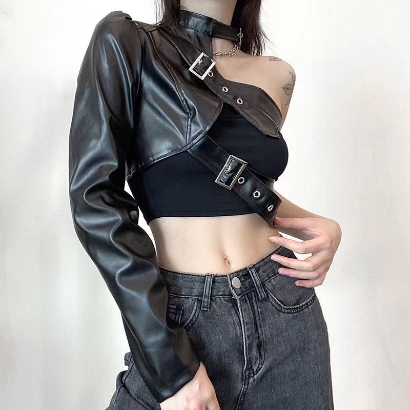 皮单袖女团舞台打歌服演出服女