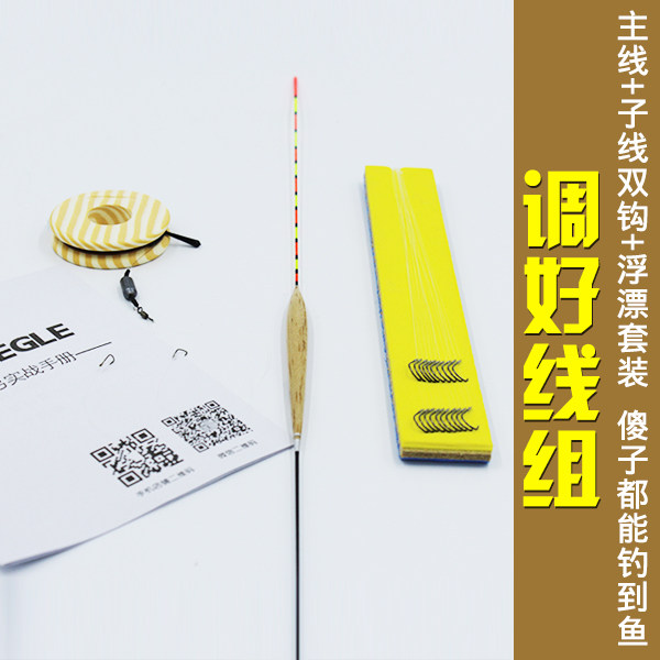 鱼钩鱼线鱼漂套装！双钩子线浮漂钓鱼渔具垂钓用品鲫鱼钓具鱼具|msdalam kategori luar/Mountaineer/Camping/Aksesori perjalanan, peralatan memancing, cangkuk - dari Buy2taobao.com untuk memberikan perkhidmatan ejen Taobao profesional membeli