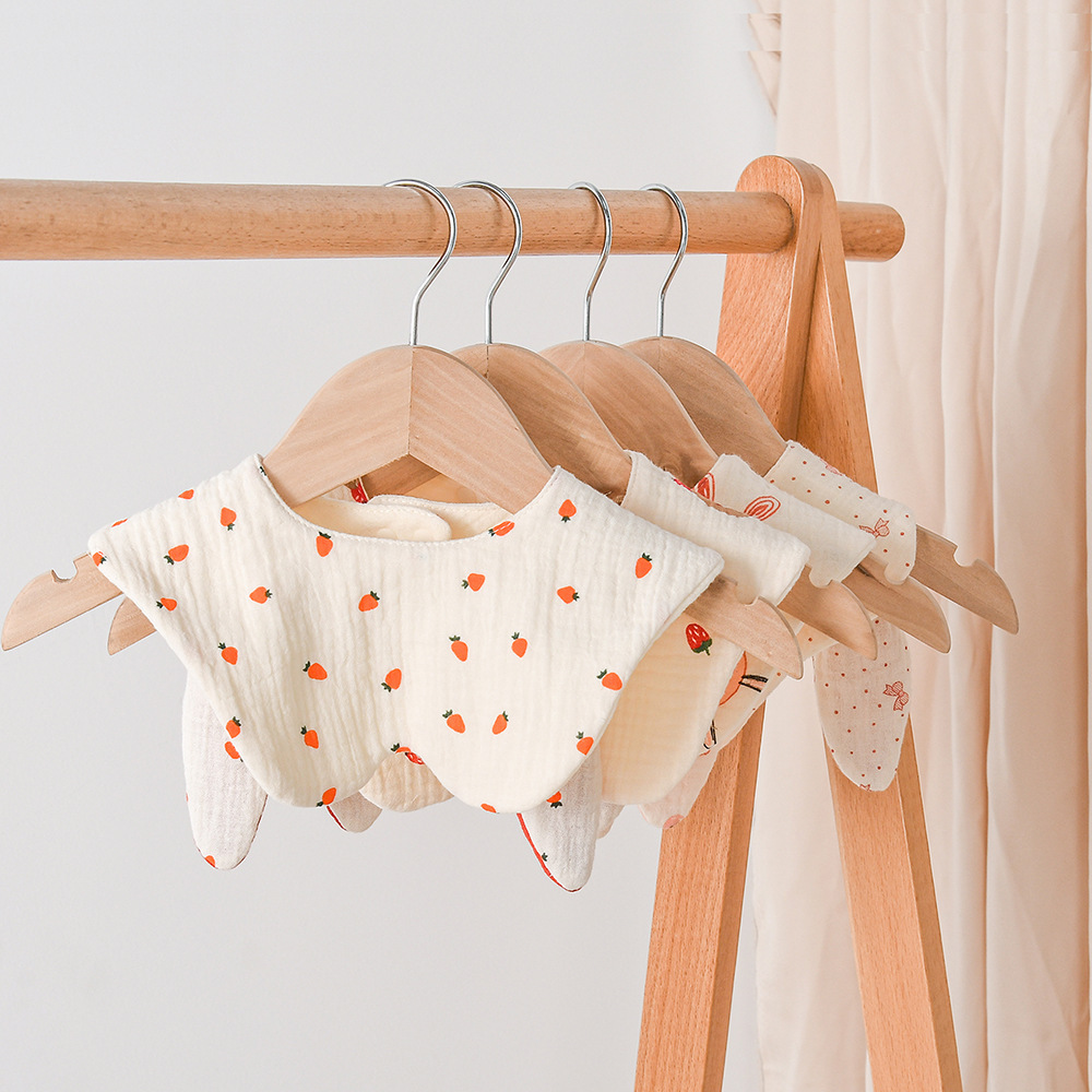 韩版婴儿棉纱宝宝纯棉6层纱口水巾可爱兔熊耳朵围嘴(满25包邮)