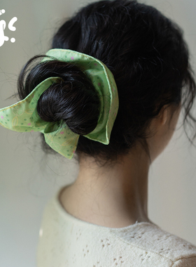 古古楽gugu古画里的发饰新中式大肠发圈成人方巾蝴蝶结发夹儿童春