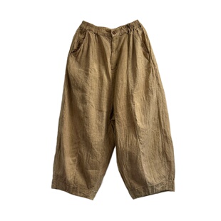 织厚原创设计手工缝线植物染茶染老布休闲裤 Y0239 长裤