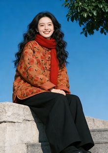 如眸原创设计冬款香云纱立领盘扣羽绒服外套ZQ59064