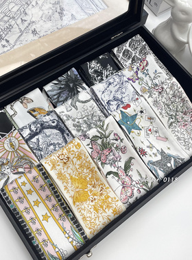 原创 twill塔罗桑蚕丝真丝绑包包手柄丝巾小飘带编头发长条丝带