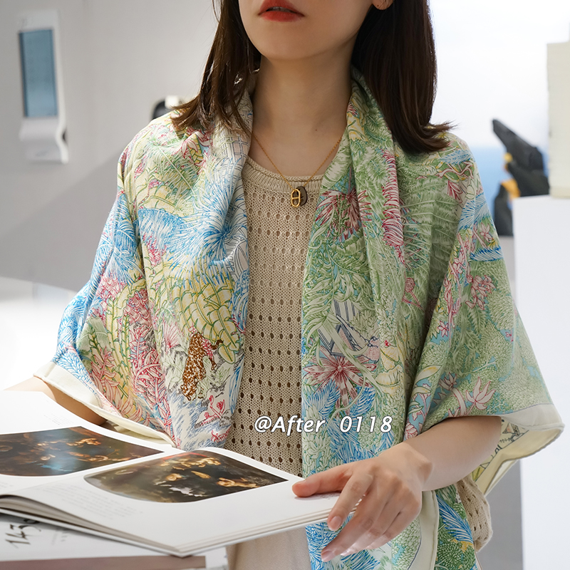 秋冬女超大真丝羊毛披肩大方巾