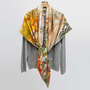 误入花园桑蚕丝羊毛丝巾围巾大方巾 双面异色 After 秘境音泉