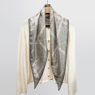 真丝斜纹绸 双面异色100桑蚕丝菱形巾丝巾女 蓝调方格 After