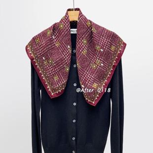 设计感桑蚕丝真丝羊毛围巾丝巾中方巾 轻奢质感 After 珠宝钻石