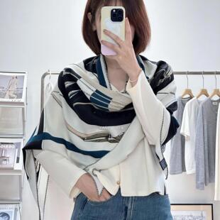 After 双面同色亲肤舒适桑蚕丝真丝羊毛丝巾三角巾 弓箭手