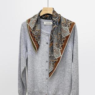 时尚 双面异色 百搭真丝桑蚕丝羊毛丝巾围巾方巾 幻境繁花 After