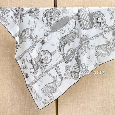 新色双面同色真丝桑蚕丝丝巾围巾