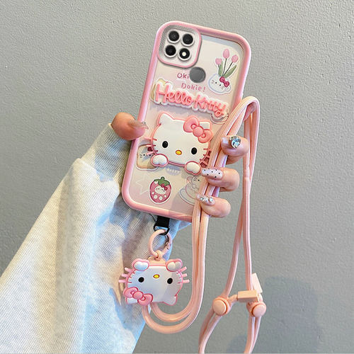 适用OPPO A15手机壳气囊防摔A15S软全包边CPH2185保护套个性CPH2179创意卡通挂脖绳子可爱潮女新款