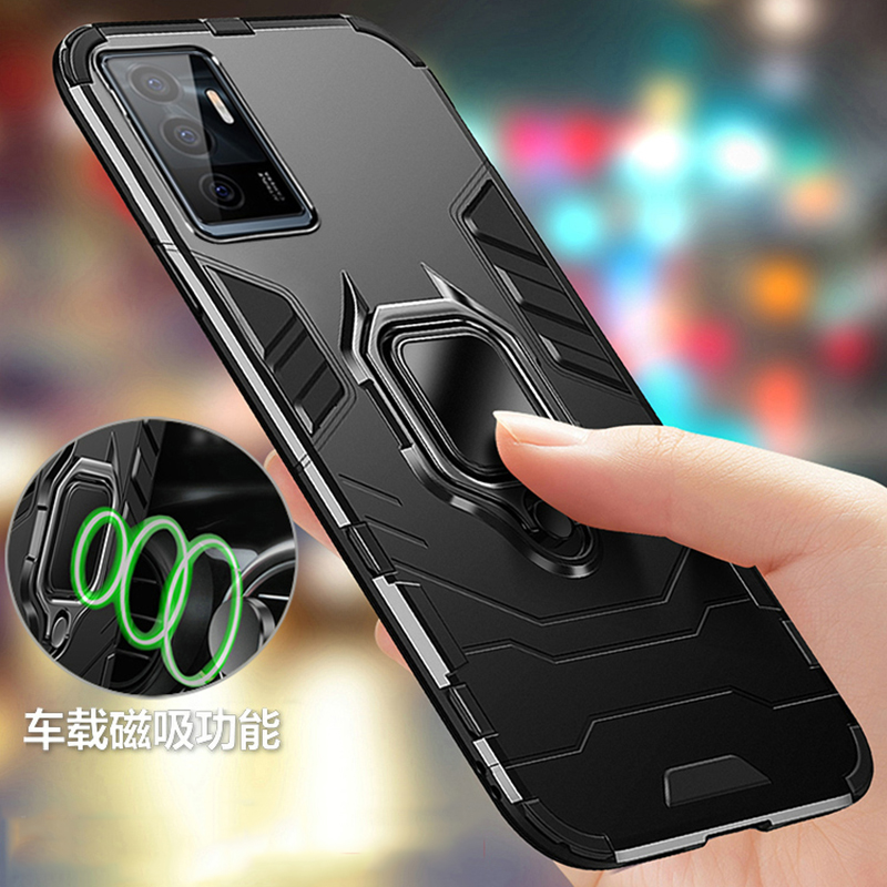 适用VIVO V23E 4G手机壳车载指环V2116保护套硬硅胶软边防摔支架