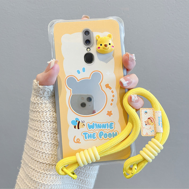 适用OPPO F11海外版手机壳CPH1911国际版气囊CPH1913防摔硅胶保护套软个性创意斜挎镜面卡通可爱新款