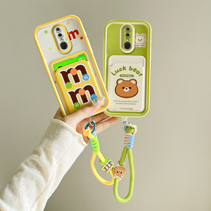 适用OPPO F11海外版手机壳CPH1911气囊防摔CPH1913可插卡软全包边保护套个性创意卡包立体卡通可爱新款