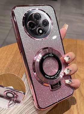 适用OPPO Reno12F 4G/5G海外版手机壳Reno12 FS 5G国际版硅胶闪粉CPH2637保护套个性创意桌面支架透明女新款