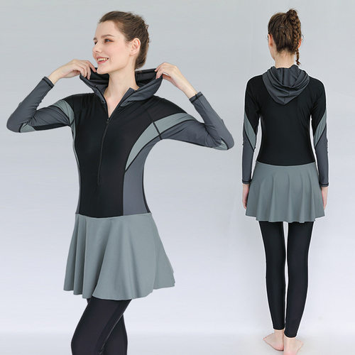 长袖泳衣潜水服女大码连体长裤防晒速干冲浪服浮潜服水母衣游泳衣