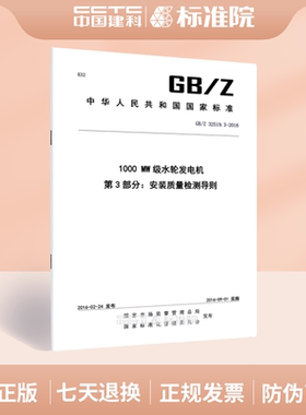 GB/Z 32519.3-20161000 MW级水轮发电机 第3部分：安装质量检测导则
