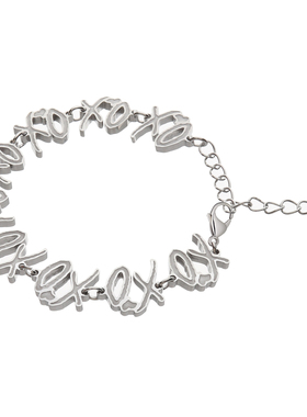 男女钛钢嘻哈手链TheWeekndXO