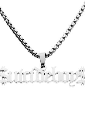 欧美男女嘻哈情侣吊坠项链