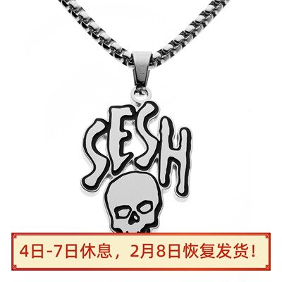 TeamSESH sesh skull Hip Hop Pendant Chain Necklace 项链