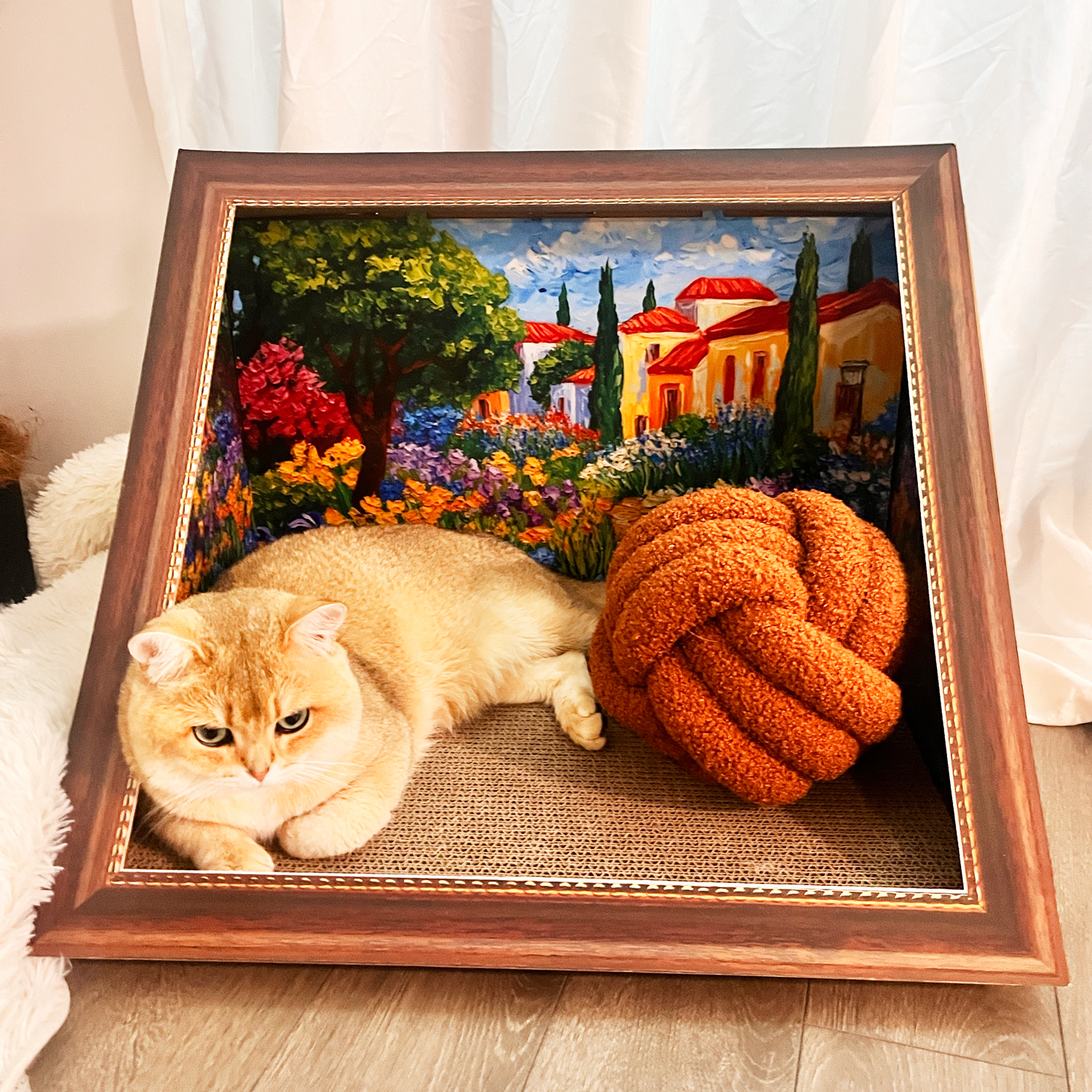 加大空間高品質瓦楞紙油畫貓抓板