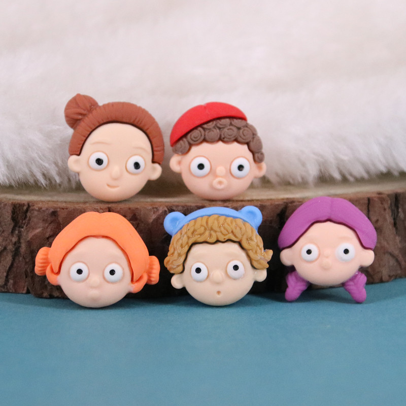 卡通洋娃娃头树脂配件diy奶油胶手机壳材料发饰品服装鞋包辅料