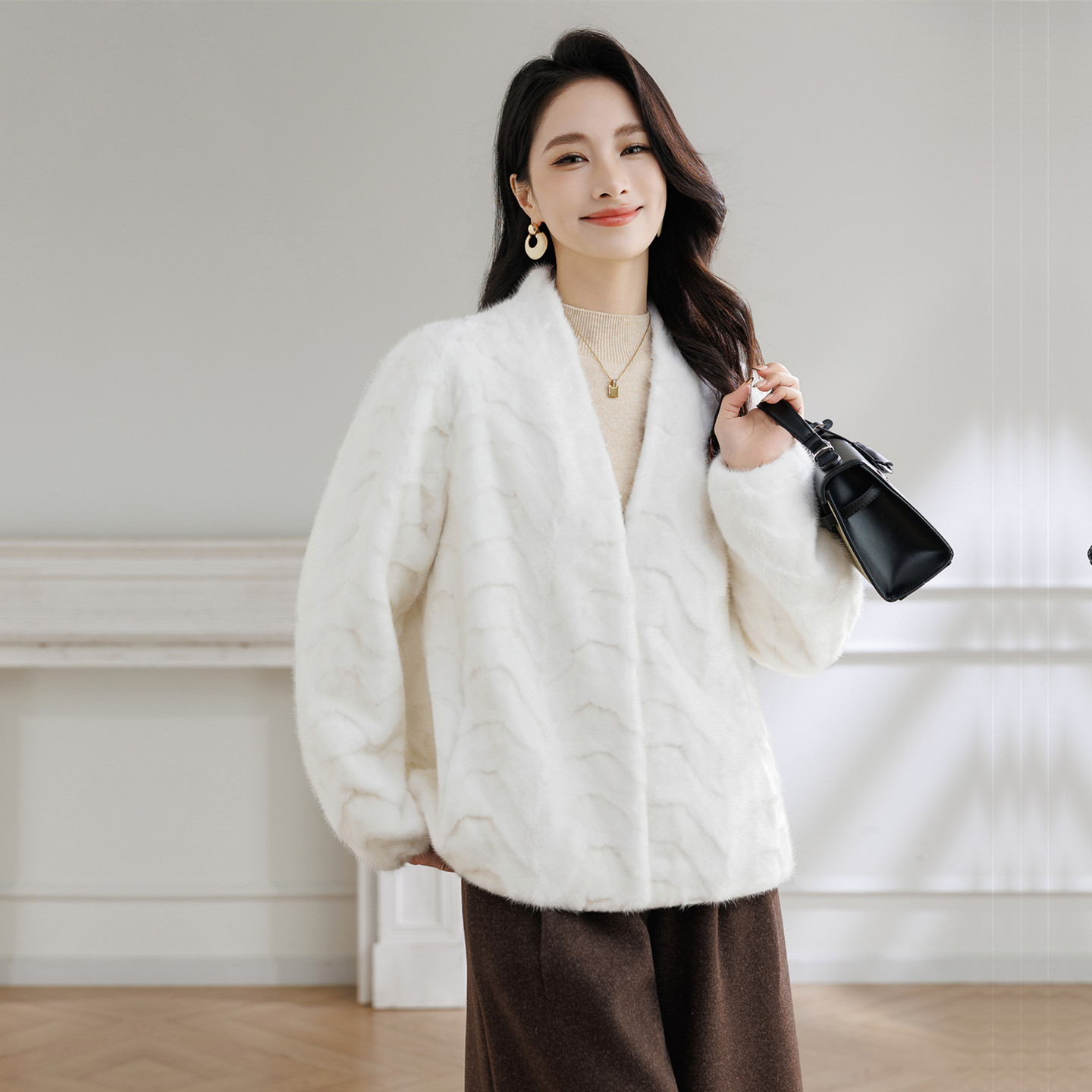 水貂皮草外套貂皮大衣