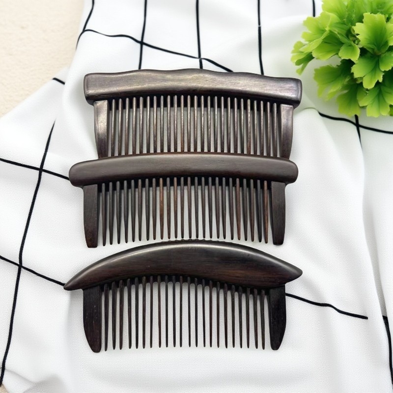 紫光檀插齿工艺纯手工插齿工艺素面檀木工艺插齿工艺纯手工木梳