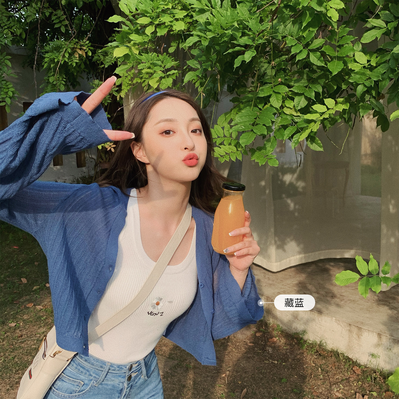 Summer new lightweight flared sleeve knitted cardigan women's multicolor sunscreen shirt loose jacket