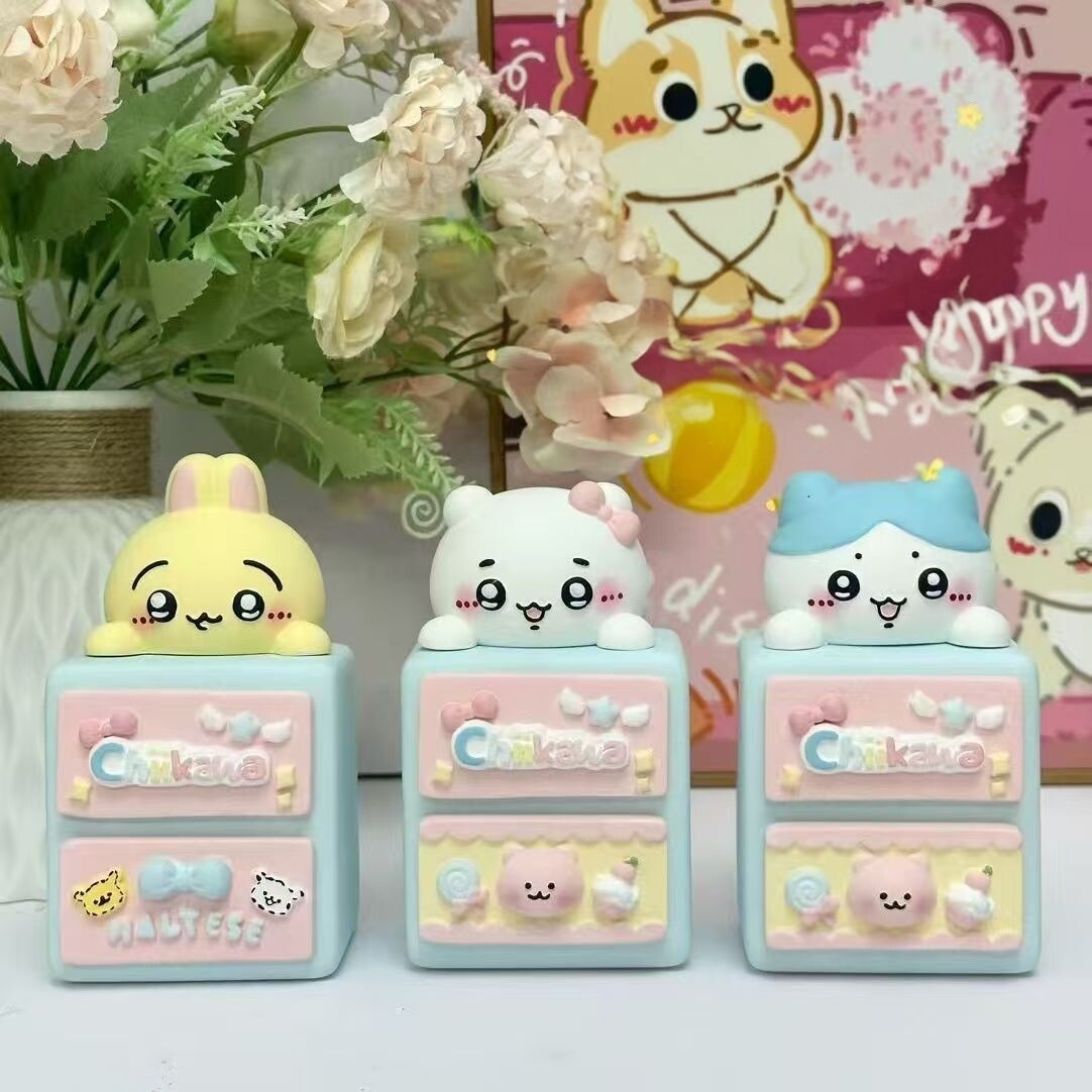 吉伊卡哇收纳柜子香薰石膏娃娃小八diy涂色手工大人儿童节礼物3d