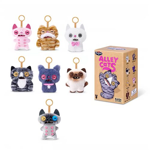 Fuggler正品萌牙怪兽之暗巷夜猫拽萌天团毛绒盲盒挂件牙齿玩偶
