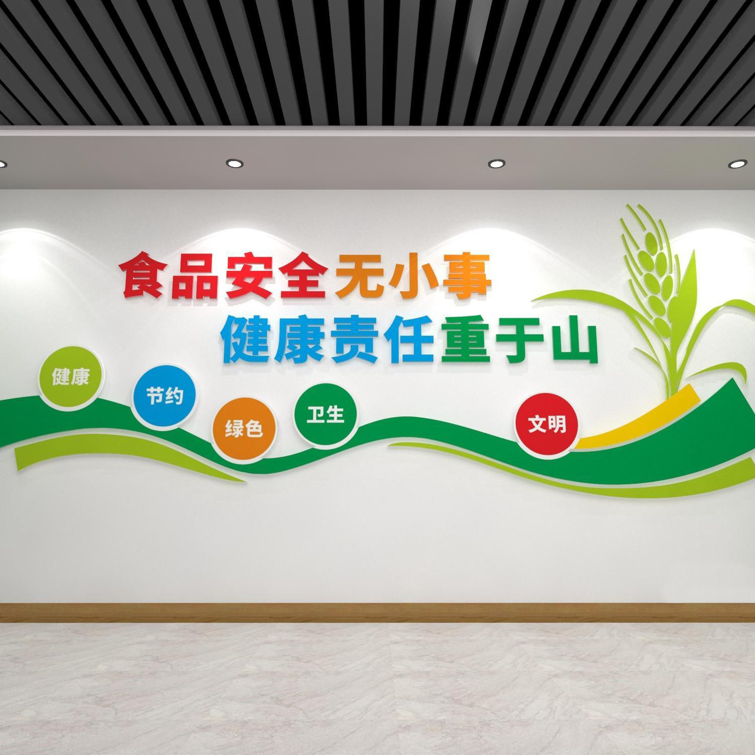 食品安全宣传标语食堂文化墙贴部队企业员职工餐厅珍粮食光盘校园