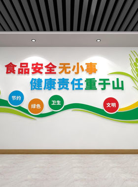 食品安全宣传标语食堂文化墙贴部队企业员职工餐厅珍粮食光盘校园