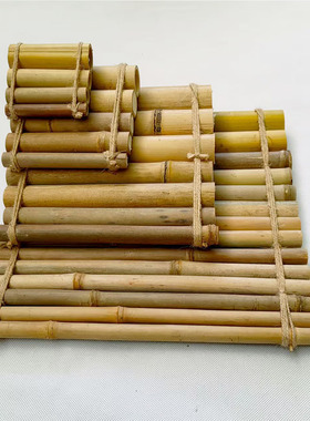 乌龟晒台浮台鱼缸流水板复古黄色竹排竹垫可漂浮竹排晒背植物漂浮