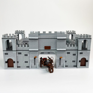 古城积木MOC小颗粒拼装益智摆件中国风古代建筑城门城墙角楼