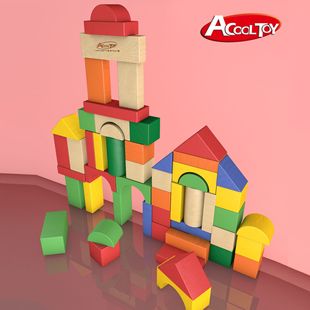 儿童大颗粒积木拼装 玩具益智力实木质宝宝幼儿园早教木质可啃咬