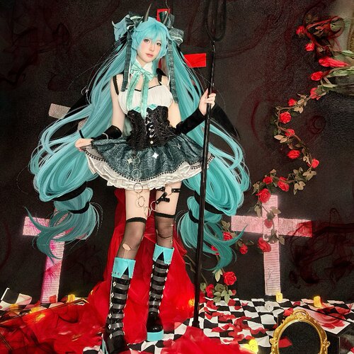 02初音未来MIKU小浣熊角色扮演性感少女萝莉动漫演出cos鞋定制