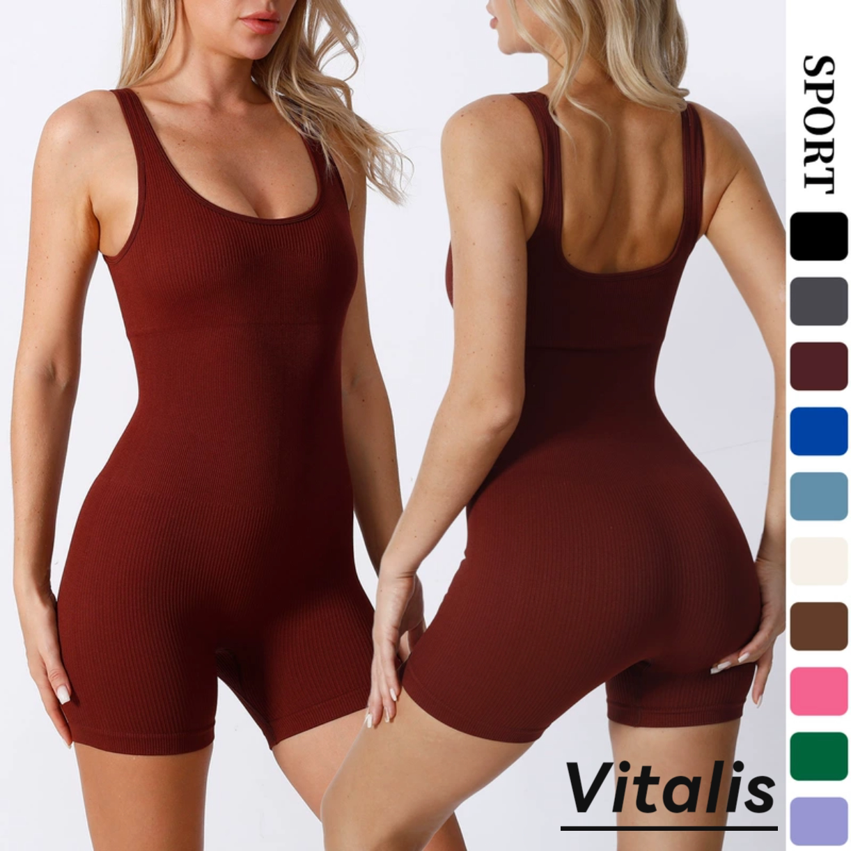 Vitalis高弹美背塑形瑜伽连体