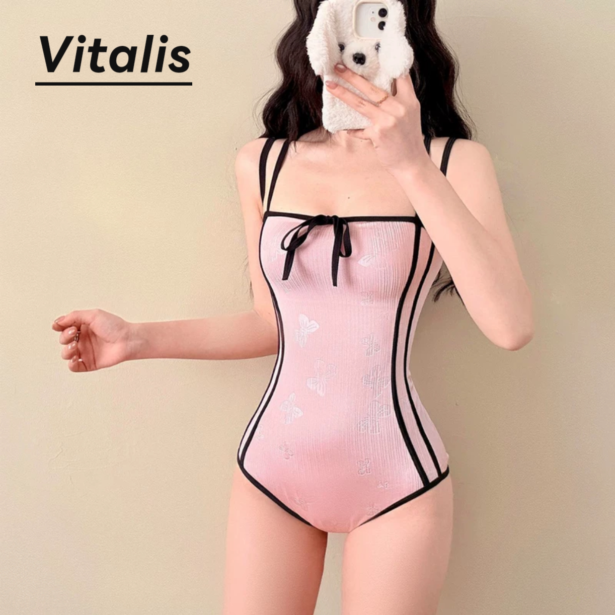 Vitalis女连体泳衣遮肚显瘦